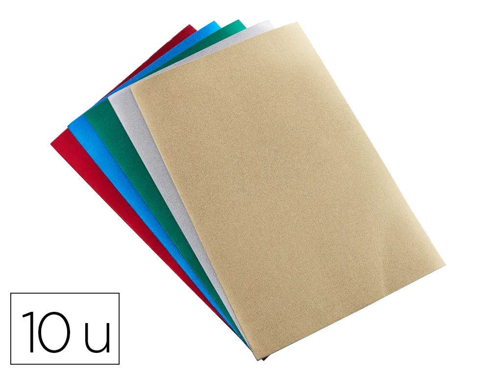 Feuille mousse o'color caoutchouc 20x30cm 5 coloris metallise assortis pochette 10 unites