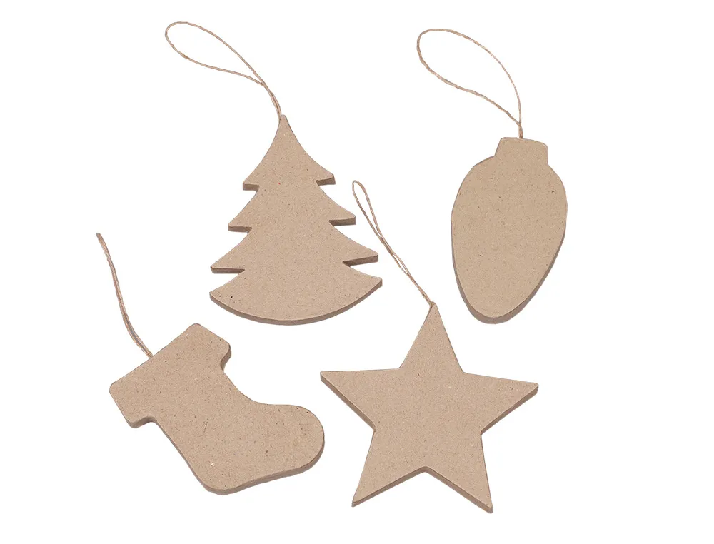 Suspension 3d o'color noel carton a decorer modeles differents lot 20 unites