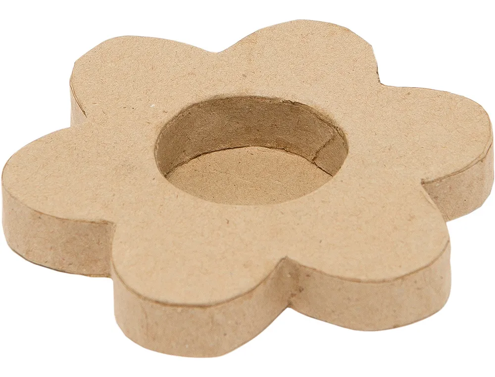 Bougeoir o'color carton a decorer forme fleur 10cm lot 5 unites