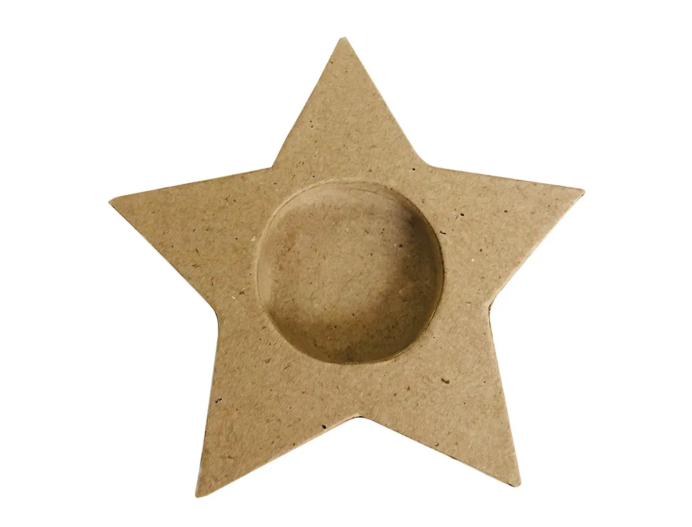 Bougeoir o'color carton a decorer forme etoile 10cm lot 5 unites