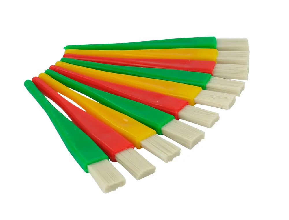 Pinceau a colle o'color economique poils soie de porc manche plastique coloris assortis lot 10 unites