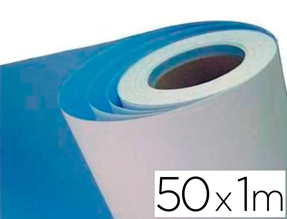 Rouleau riplast papier a peindre resistant humidite certifiefsc 1 face blanche/1 face bleu50x1m 120gr