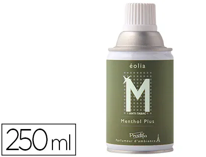 Recharge diffuseur coldis senteur mentholée équipée valve doseuse 85 microlitres 3000 pulvérisations aérosol 250ml