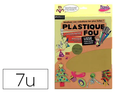 Plastique fou oz international cuisson rapide au four coloris métallisé or paquet 7 unités