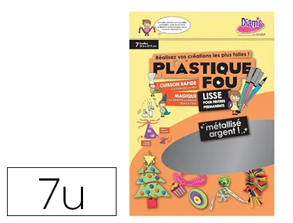 Plastique fou oz international cuisson rapide au four coloris métallisé argent paquet 7 unités