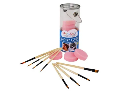 Vanity case oz international grim'tout avec 8 éponges et 8 pinceaux haute qualité formats assortis