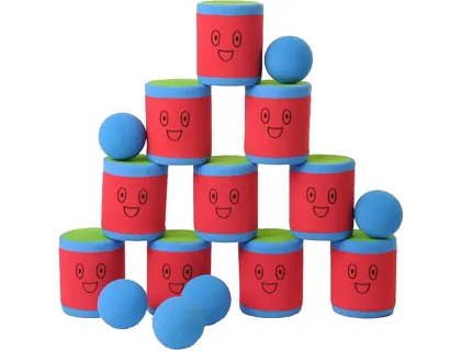 Jeu chamboul'tout plastico rototech avec 6 boules diamètre 50mm et 10 boîtes 80x100mm