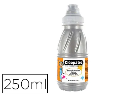 Encre à dessiner cléopâtre coloris argent flacon 250ml