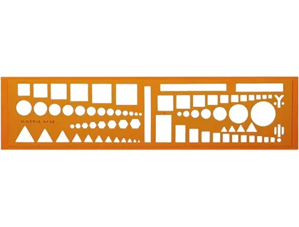 Normographe minerva tactiques otan standard n.46 en plastique coloris orange