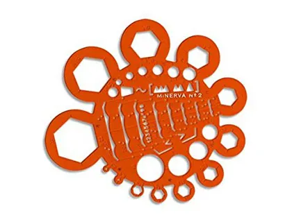 Normographe minerva trace écrous rond standard n.2 en plastique coloris orange