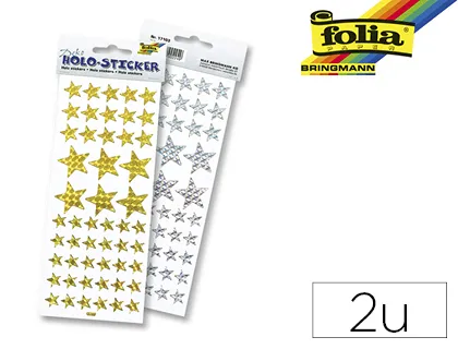 Sticker folia holographique forme étoile paquet 2 unités