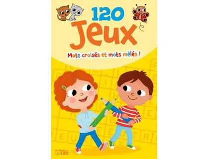 Bloc d'activités éditions lito 120 jeux mots croisés mêlés et fléchés 128 pages 160x240mm