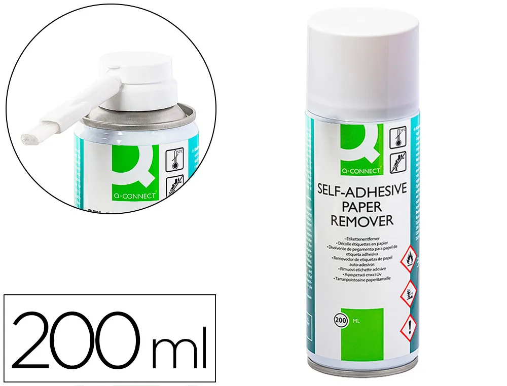 Aérosol Q-Connect décolle étiquettes adhésives en papier spray 200ml
