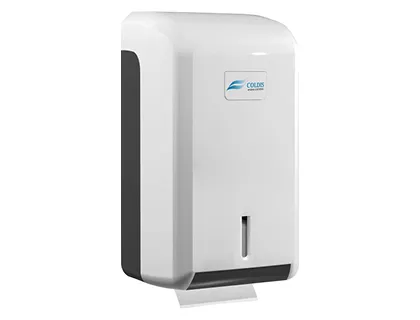 Distributeur papier hygienique abs blanc grand modèle max 2 paquets 250 feuilles fermeture à clé chassis abs gris