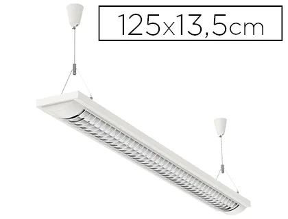 Plafonnier maulline basse consommation classe a 2x36w cordon 2.5m corps en métal thermolaqué blanc 1250mm