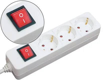 Multiprise mediarange parafoudre 3 prises interrupteur on/off sécurité enfant longueur cordon 1.4m