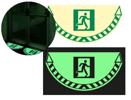 Sticker de signalisation cep sortie de secours photoluminescent pour pose au sol 640x320mm