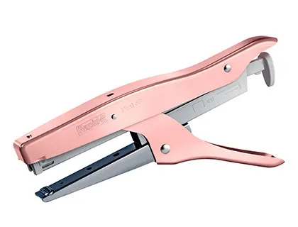 Pince à agrafer rapid maxi métal chromé 55x23x200mm 20f agrafes sp19 1/4 coloris rose