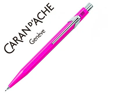Porte-mine caran d'ache 844 classic line aluminium mine 0.7mm bouton poussoir réservoir mines gomme corps fuchsia