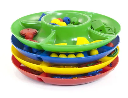 Jeu miniland plateau rangement 5 compartiments 26 cm diam’ètre