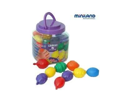 Jeu miniland maxichain 24 perles coloris assortis