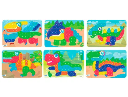 Jeu miniland planches dino 31x21cm pack de 6 unités