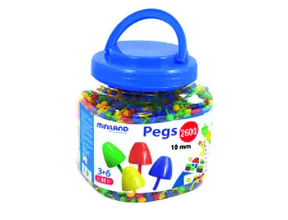 Jeu miniland pegs pot de 2600 pi’èces de 10 mm