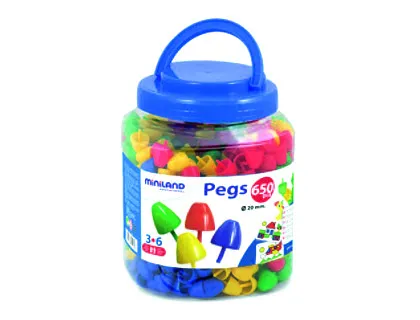Jeu miniland pegs pot de 650 pi’èces de 20 mm