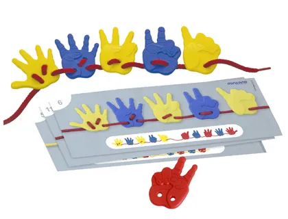 Jeu miniland activity hands 36 pi’èces + 5 lacets