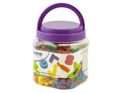 Jeu miniland lettres minuscules magnétiques pot de 160 pi’èces