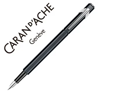 Stylo-plume caran d'ache 840 pop line corps aluminium plume moyenne coloris noir étui