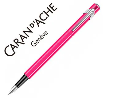Stylo-plume caran d'ache 840 pop line corps aluminium plume moyenne coloris fuchsia étui