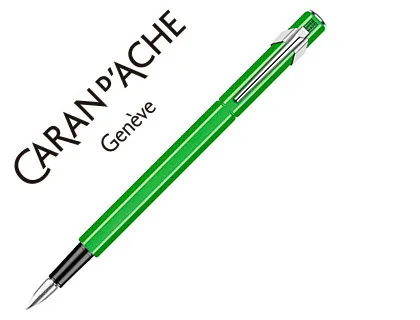 Stylo-plume caran d'ache 840 pop line corps aluminium plume moyenne coloris vert lime étui