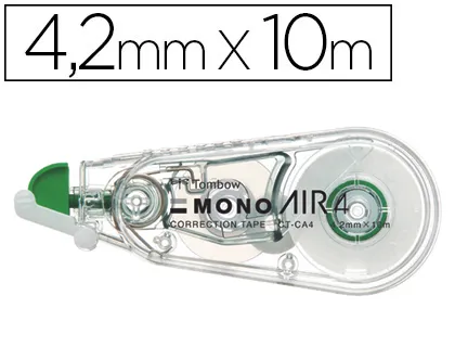 Correcteur tombow compact mono air frontal ruban 10mx4.2mm blister 2 unités