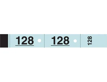 Bloc vestiaire piqué elve 3 coupons perforés détachables numérotés 1/1000 30x200mm 50 feuillets coloris bleu