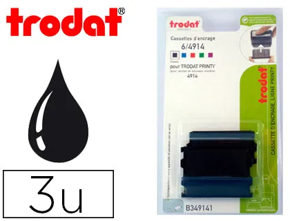 Recharge tampon trodat 4914 noir blister 3 unités