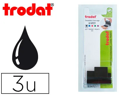 Recharge tampon trodat 4921 noir blister 3 unités