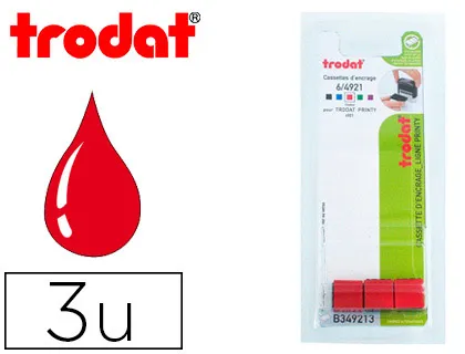 Recharge tampon trodat 4921 rouge blister 3 unités