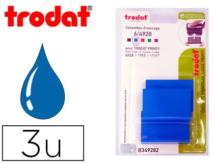 Recharge tampon trodat 4928/4958/4928t bleu blister 3 unités