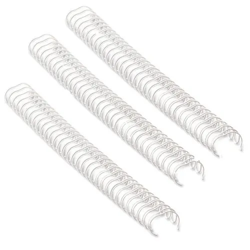 Reliure métallique fellowes relieur pas 3:1 34 boucles A4 1/2 in diamètre 12.7mm coloris blanc boîte 100 unités