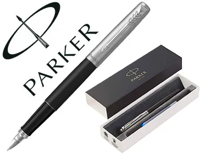 Stylo-plume parker jotter bond street noir ct plume m gb inclut 2 cartouches encre bleue
