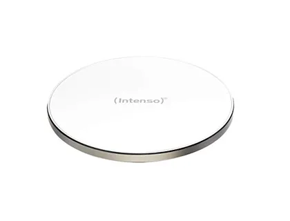 Chargeur à induction mymax qi sans fil coloris blanc et aluminium