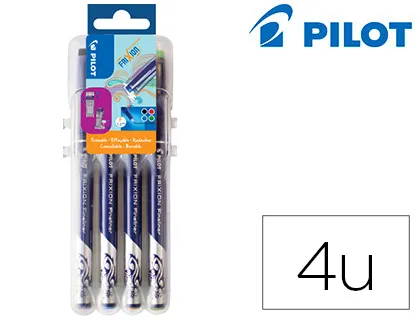 Stylo-feutre pilot evolutive pointe moyenne coloris noir bleu rouge vert set de 4 unités