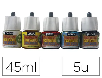Encre végétale pébéo couleurs primaires set 5 unités x 45ml