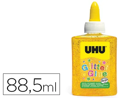 Colle pailletée uhu coloris jaune 88,5ml