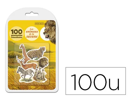 Gommettes les animaux de la savane 100 unités
