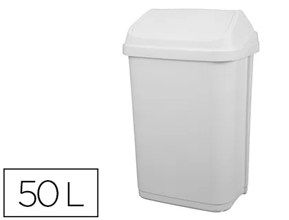 Poubelle plastique à couvercle basculant 50l
