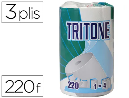 Essuie-tout ménager pure ouate 3 plis 24x22cm rouleau 220 feuilles