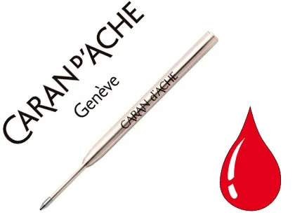Recharge caran d'ache stylo-bille cartouche goliath acier inoxydable durée 8000m bille tournante mine fine couleur rouge