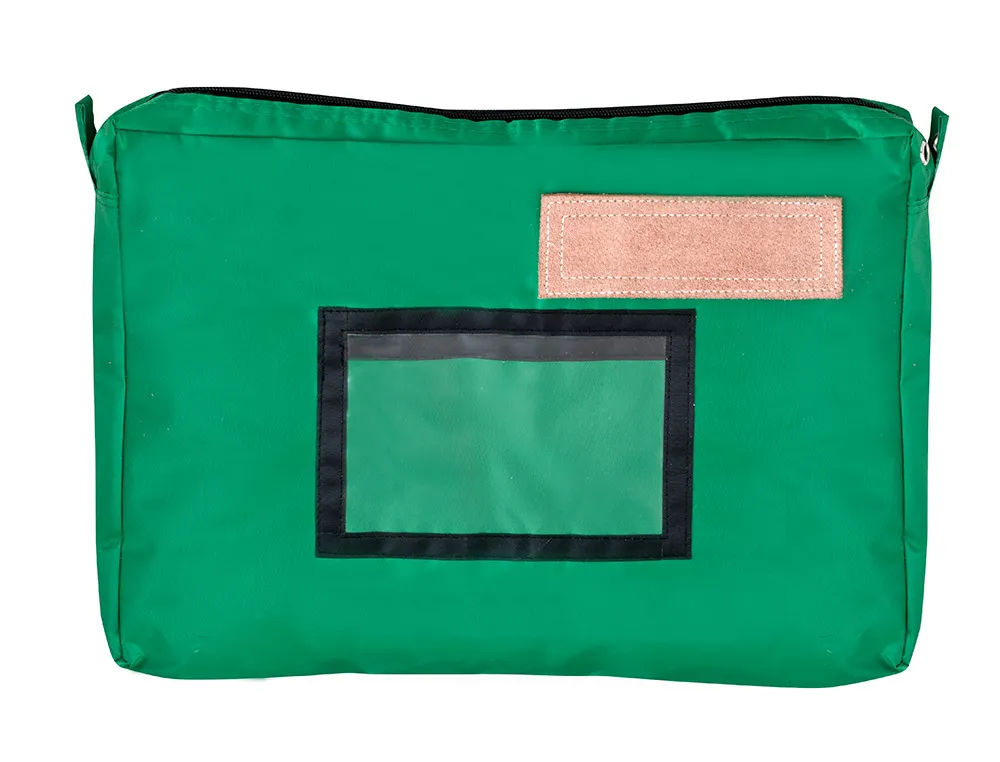 Pochette navette jpc nylon avec soufflet fermeture éclair porte-étiquette 400x300mm coloris vert
